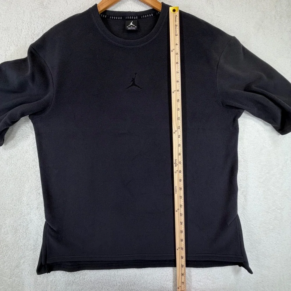 Vintage 2000s Jordan Fleece Shirt Mens M Black Tonal Jumpman 244143-655 Y2K-RARE